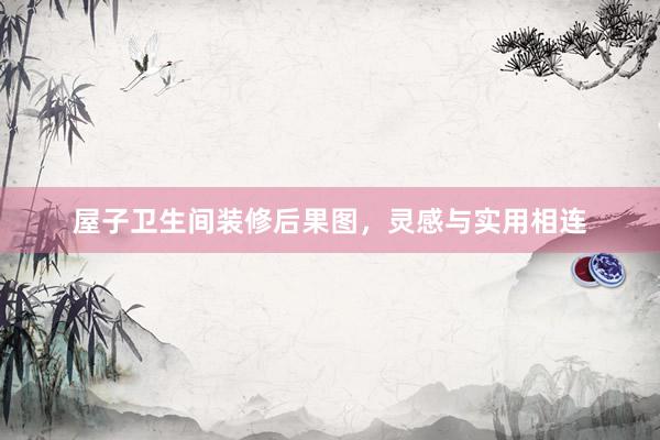 屋子卫生间装修后果图，灵感与实用相连